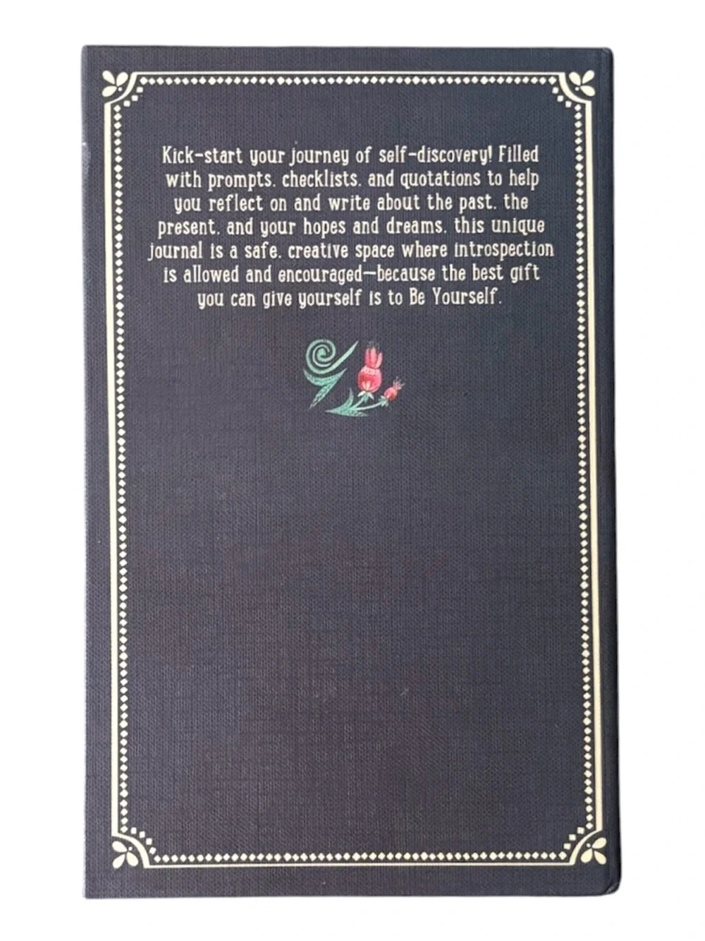 Be Yourself Guided Journal Black Cover with Coral & Mint Lettering Hardcover NEW